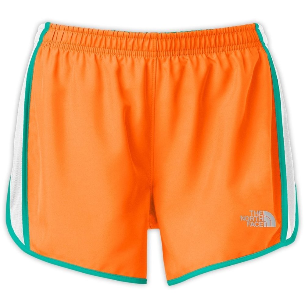 The North Face GTD Women's Running Shorts Orange Green Size Medium